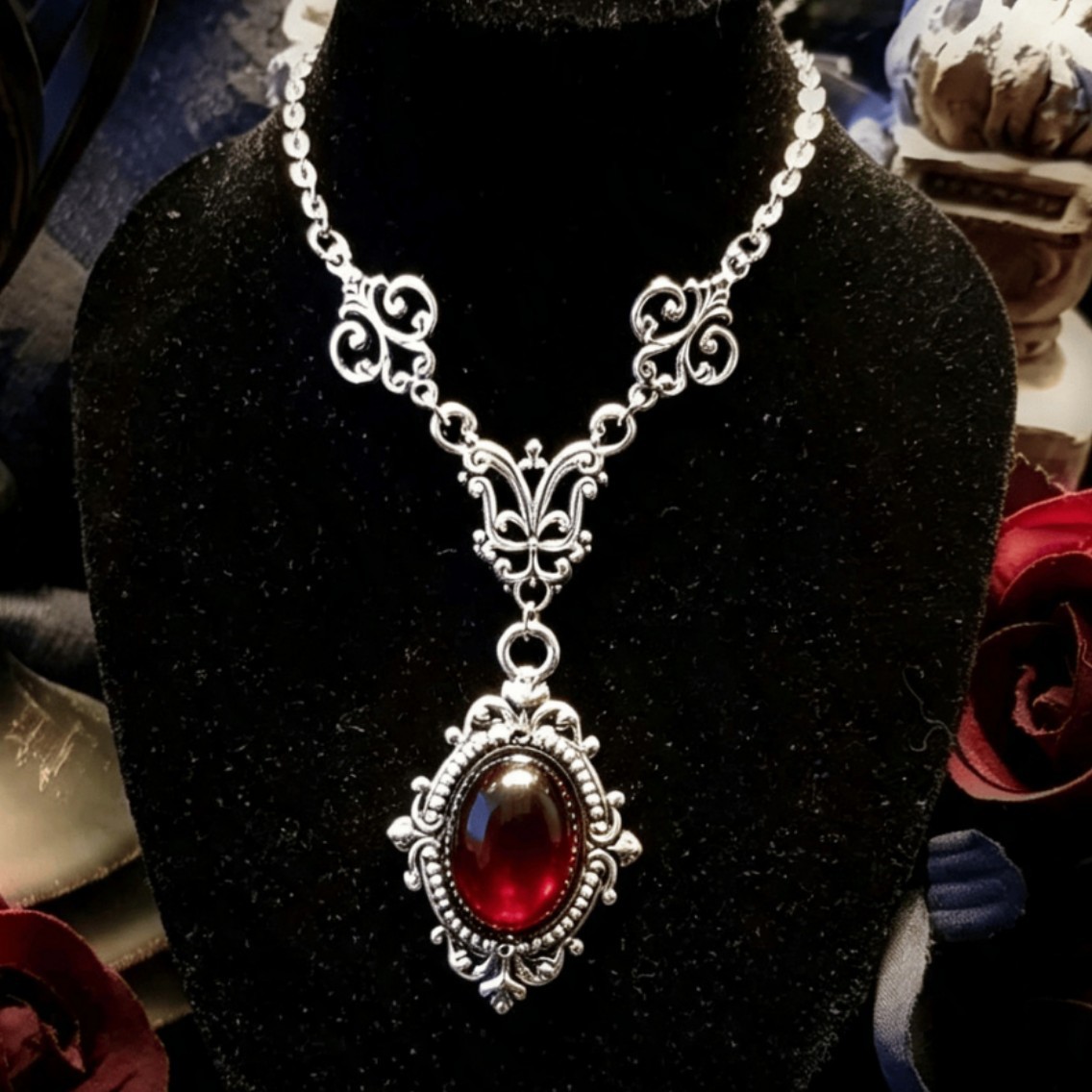 Men'S Victorian Accessories - Naszyjnik z kameą wampira, Kamea Krwi,