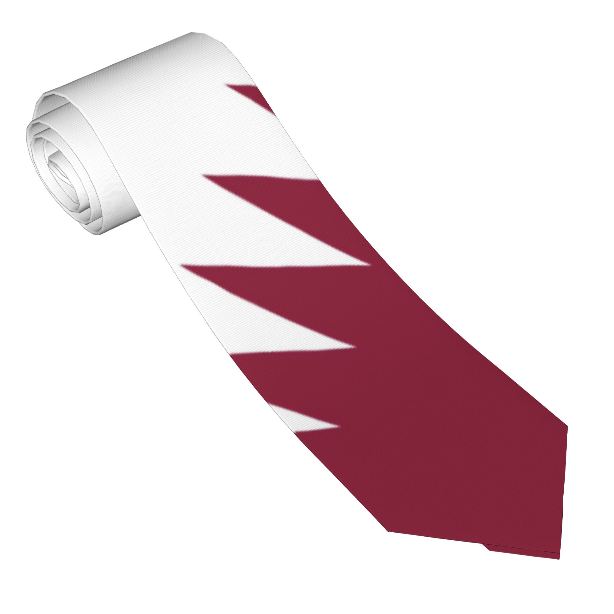 Men Accessories Qatar - Męski krawat z flagą Kataru, krawaty