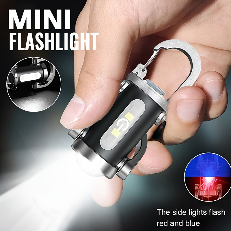 Men Keychain Accessories - Mini Latarka Brelokowa Ładowalna Kieszonkowa Lampka