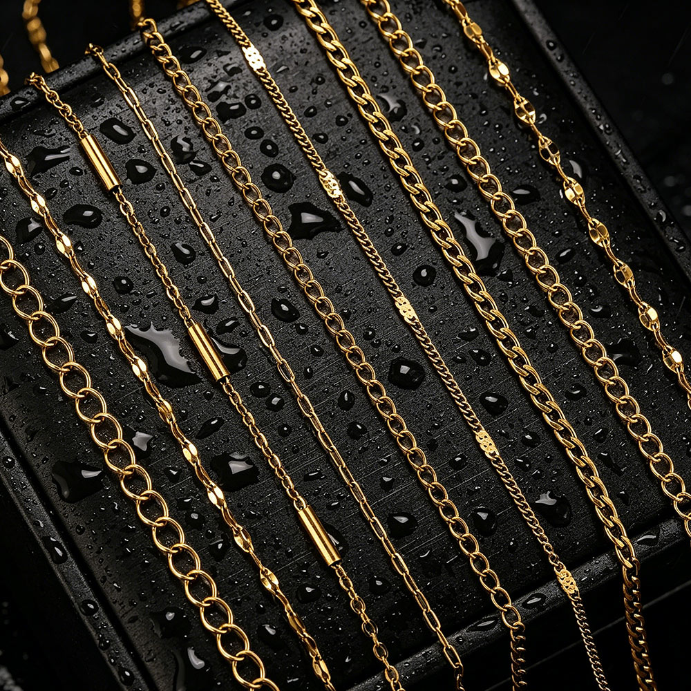 Men Accessories Bracelet - 2-metrowe łańcuszki ze stali nierdzewnej z