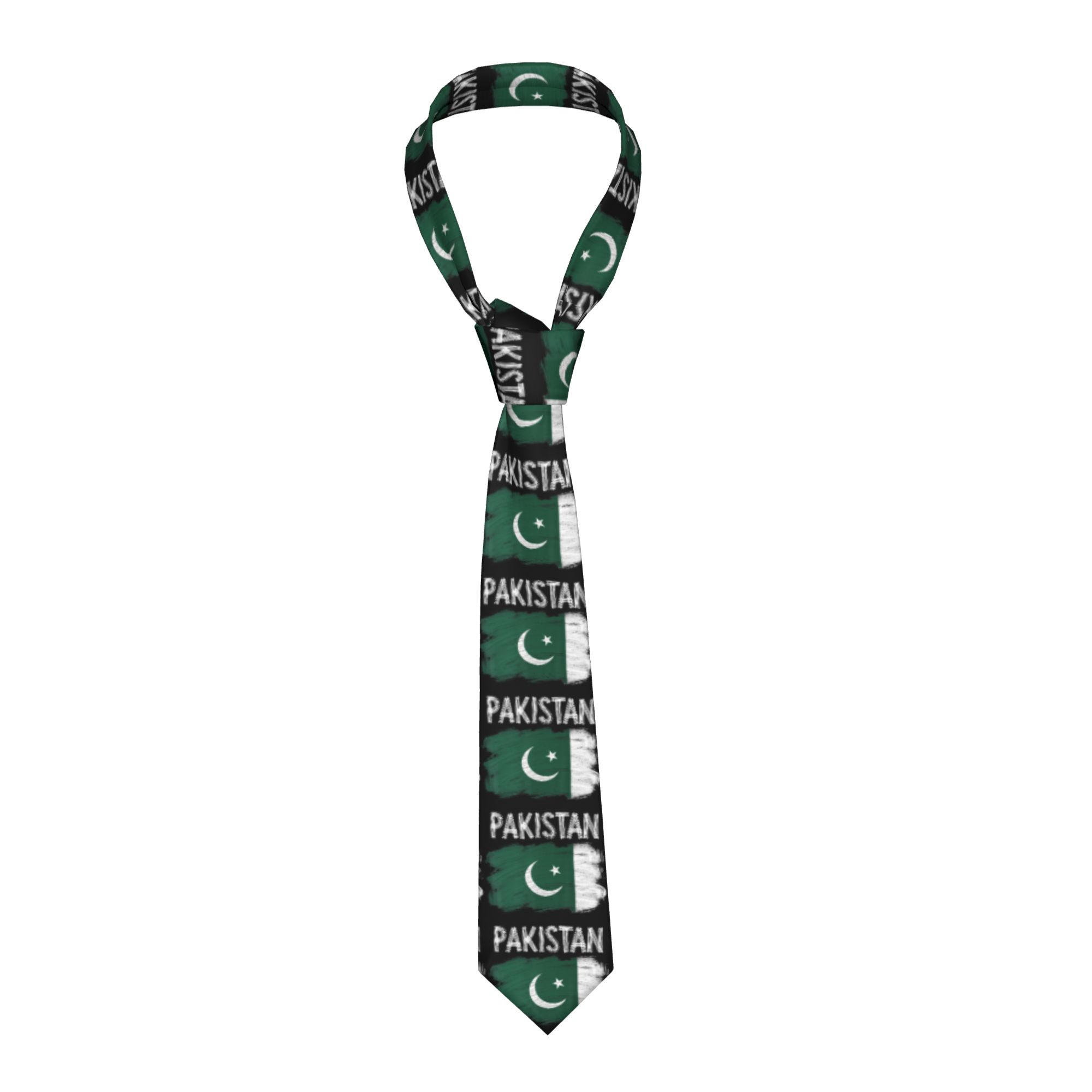 Men Accessories In Pakistan - Krawat z motywem flagi Pakistanu, klasyczny