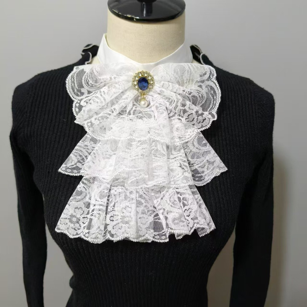 Men'S Victorian Accessories - Nowy Odczepiany Wiktoriański Koronkowy Kołnierzyk Warstwowy