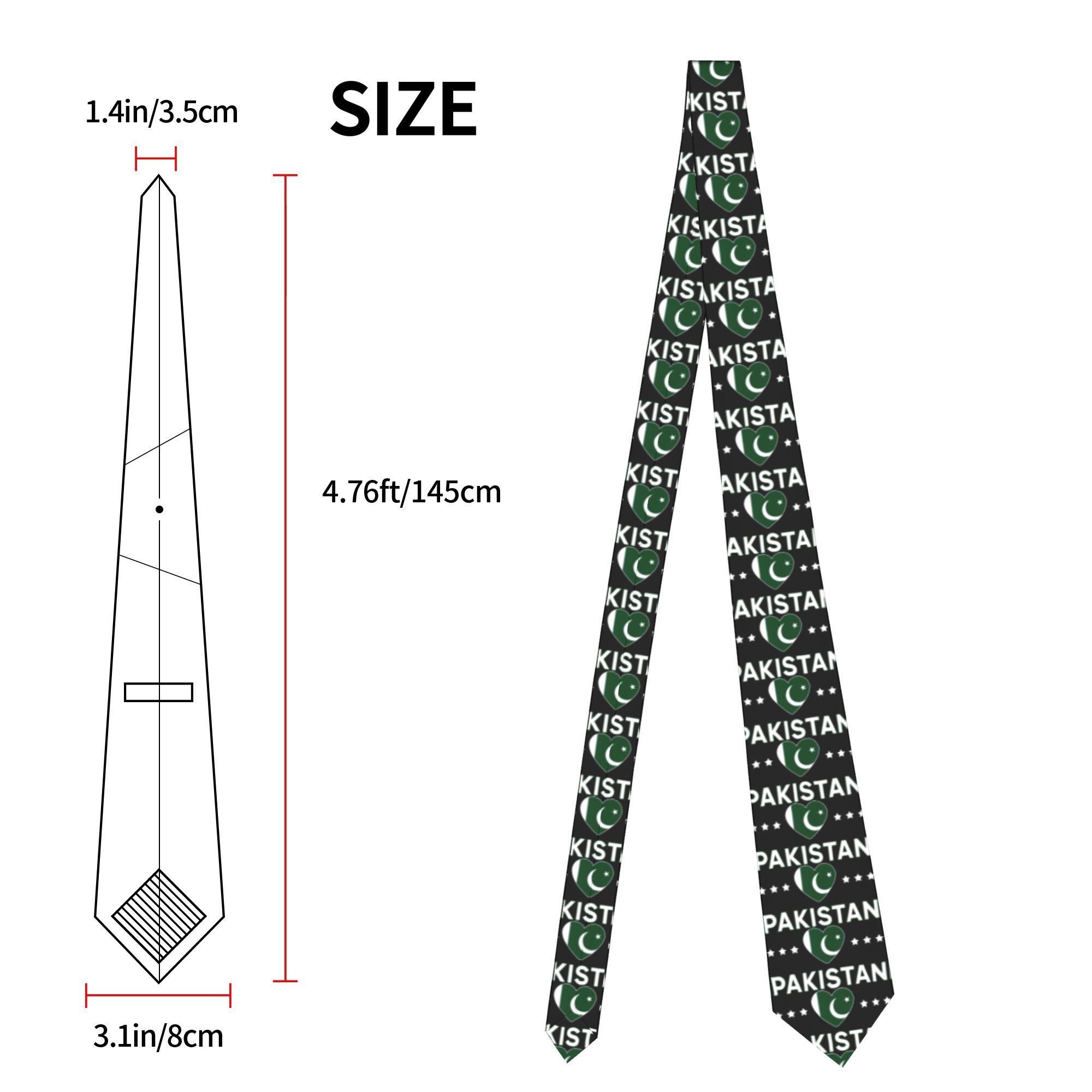 Krawat z motywem serca z flagą – Men Accessories In Pakistan recenzja i cena